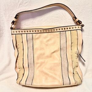 Blush Cream Stud-Trim Women’s Hobo Bag